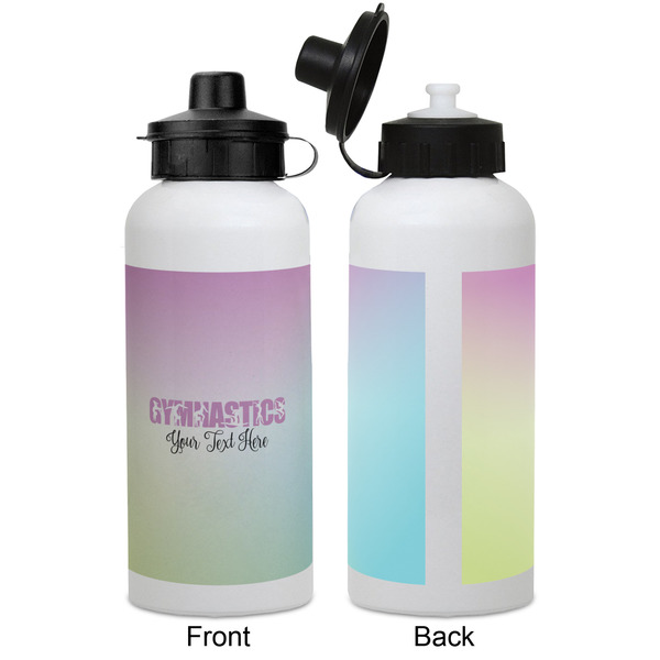 Gymnastics with Name/Text Aluminum Water Bottle - White APPROVAL