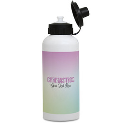 Gymnastics with Name/Text Water Bottles - Aluminum - 20 oz - White
