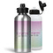 Gymnastics with Name/Text Aluminum Water Bottles - MAIN (white &silver)