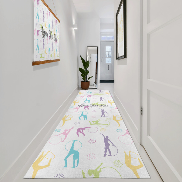 Gymnastics with Name/Text Area Rug Sizes - In Context (vertical)