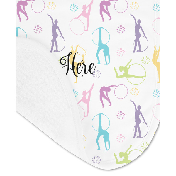 Gymnastics with Name/Text Baby Bib - AFT detail