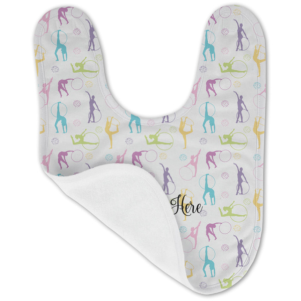 Gymnastics with Name/Text Baby Bib - AFT folded