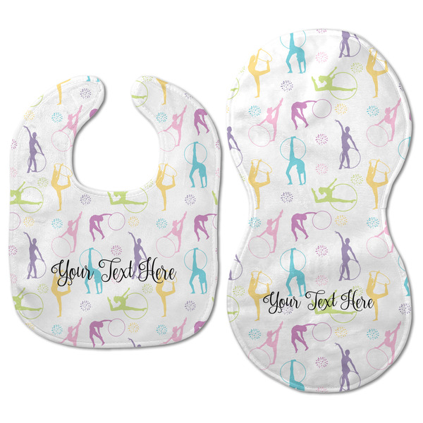 Gymnastics with Name/Text Baby Bib & Burp Set - Approval (new bib & burp)