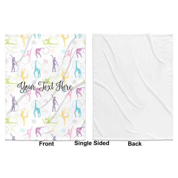 Gymnastics with Name/Text Baby Blanket (Single Sided - Printed Front, White Back)