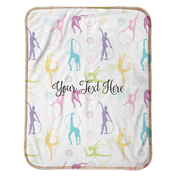 Gymnastics with Name/Text Baby Sherpa Blanket - Flat