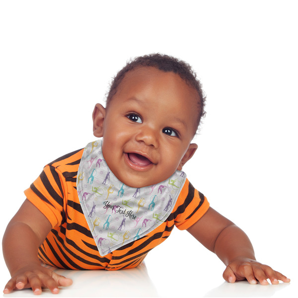 Gymnastics with Name/Text Bandana Bib - (Lifestyle 1 boy)