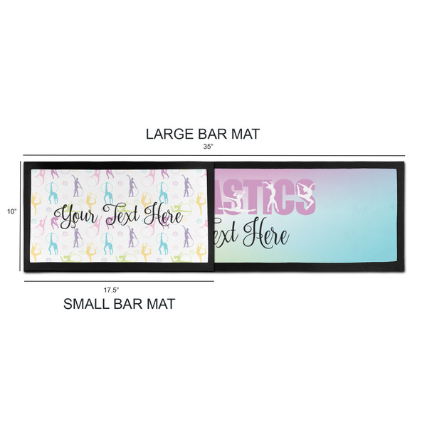 Gymnastics with Name/Text Bar Mats - Sizing Chart