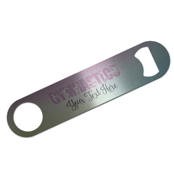 Gymnastics with Name/Text Bar Bottle Opener - Silver