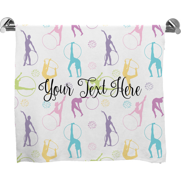 Custom Gymnastics with Name/Text Bath Towel (Personalized)