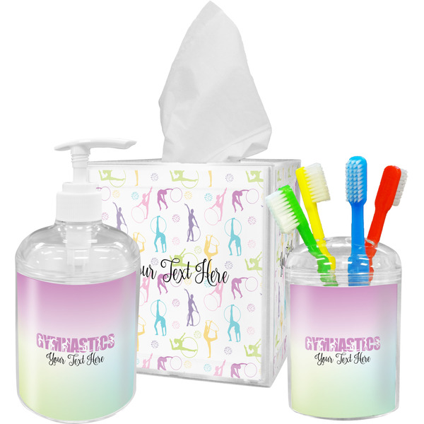 Gymnastics with Name/Text Bathroom Accessories Set (Personalized)