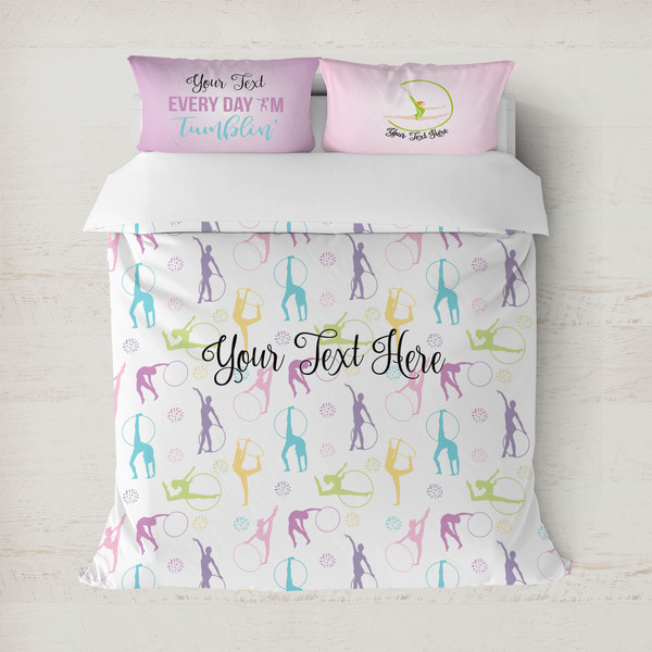 Custom Gymnastics with Name/Text Duvet Cover Set - Full / Queen (Personalized)