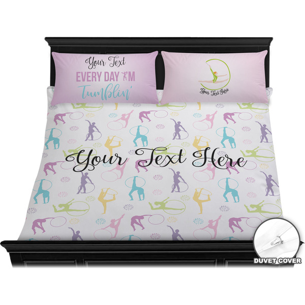 Gymnastics with Name/Text Bedding Set (King) - Duvet