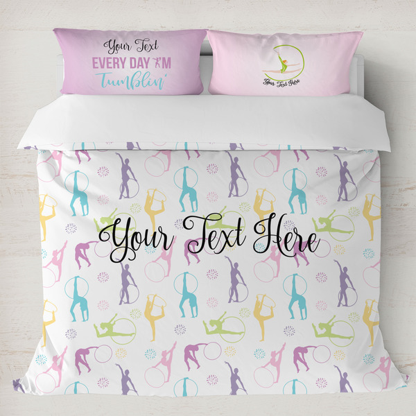 Custom Gymnastics with Name/Text Duvet Cover Set - King (Personalized)