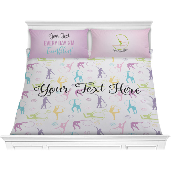 Custom Gymnastics with Name/Text Comforter Set - King (Personalized)