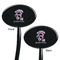 Gymnastics with Name/Text Black Plastic 7" Stir Stick - Double Sided - Oval - Front & Back