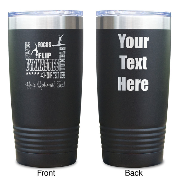 Gymnastics with Name/Text Black Polar Camel Tumbler - 20oz - Double Sided  - Approval