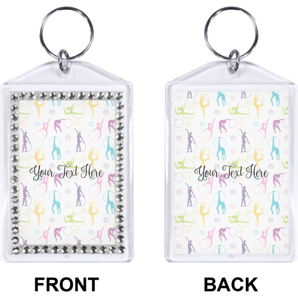 Gymnastics with Name/Text Bling Keychain (Front + Back)