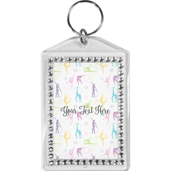 Custom Gymnastics with Name/Text Bling Keychain (Personalized)