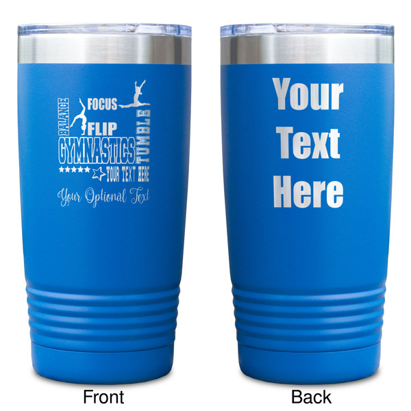 Gymnastics with Name/Text Blue Polar Camel Tumbler - 20oz - Double Sided - Approval
