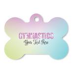 Gymnastics with Name/Text Bone Shaped Dog ID Tag - Large