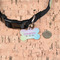 Gymnastics with Name/Text Bone Shaped Dog ID Tag - Small - In Context
