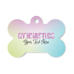 Gymnastics with Name/Text Bone Shaped Dog ID Tag - Small