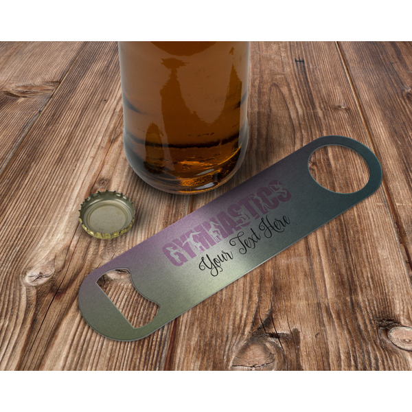 Gymnastics with Name/Text Bottle Opener - In Use