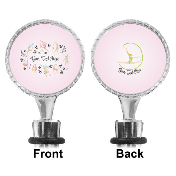 Gymnastics with Name/Text Bottle Stopper - Front and Back