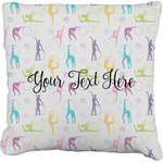 Gymnastics with Name/Text Faux-Linen Throw Pillow 16" (Personalized)