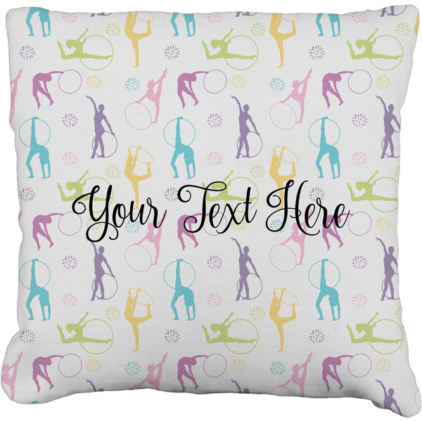 Custom Gymnastics with Name/Text Faux-Linen Throw Pillow 16" (Personalized)