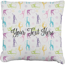 Gymnastics with Name/Text Faux-Linen Throw Pillow 18" (Personalized)