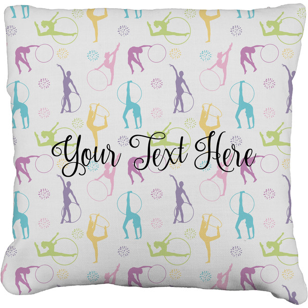 Custom Gymnastics with Name/Text Faux-Linen Throw Pillow 18" (Personalized)