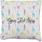 Gymnastics with Name/Text Faux-Linen Throw Pillow 18" (Personalized)