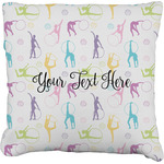 Gymnastics with Name/Text Faux-Linen Throw Pillow 20" (Personalized)