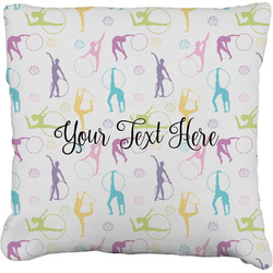 Gymnastics with Name/Text Faux-Linen Throw Pillow 20" (Personalized)