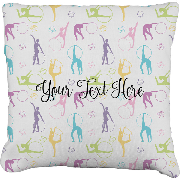 Custom Gymnastics with Name/Text Faux-Linen Throw Pillow 20" (Personalized)
