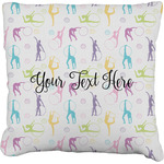 Gymnastics with Name/Text Faux-Linen Throw Pillow 26" (Personalized)