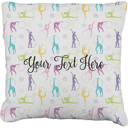 Gymnastics with Name/Text Faux-Linen Throw Pillow 26" (Personalized)