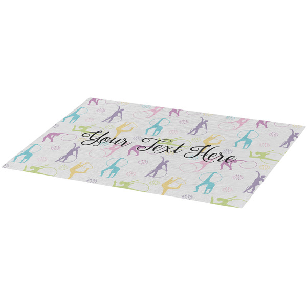 Gymnastics with Name/Text Burlap Placemat (Angle View)
