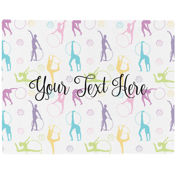 Custom Gymnastics with Name/Text Woven Fabric Placemat - Twill