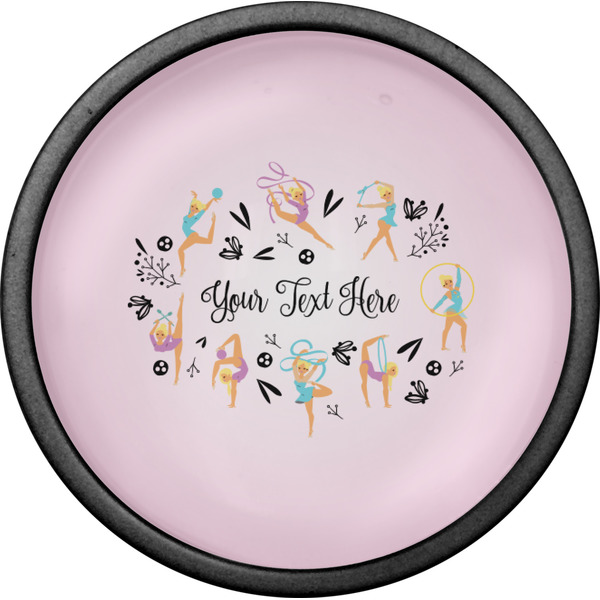 Gymnastics with Name/Text Cabinet Knob - Black - Front