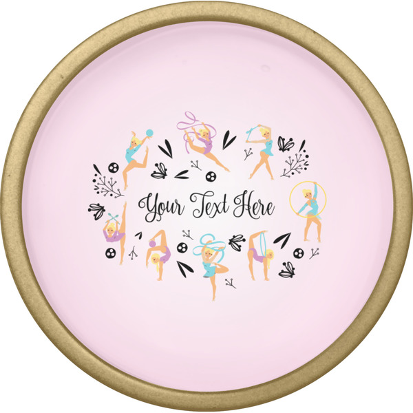 Gymnastics with Name/Text Cabinet Knob - Gold - Front