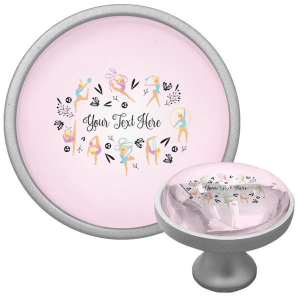 Gymnastics with Name/Text Cabinet Knob - Nickel - Multi Angle
