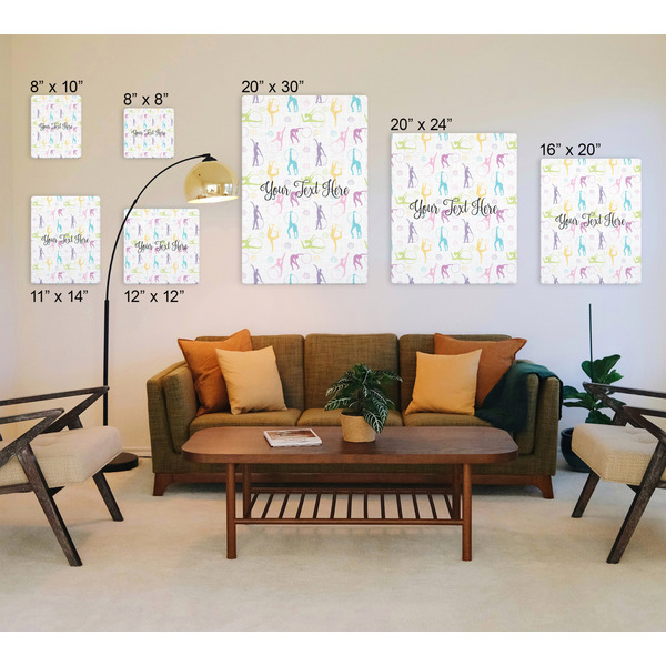 Gymnastics with Name/Text Canvas Prints - Multiple Sizes