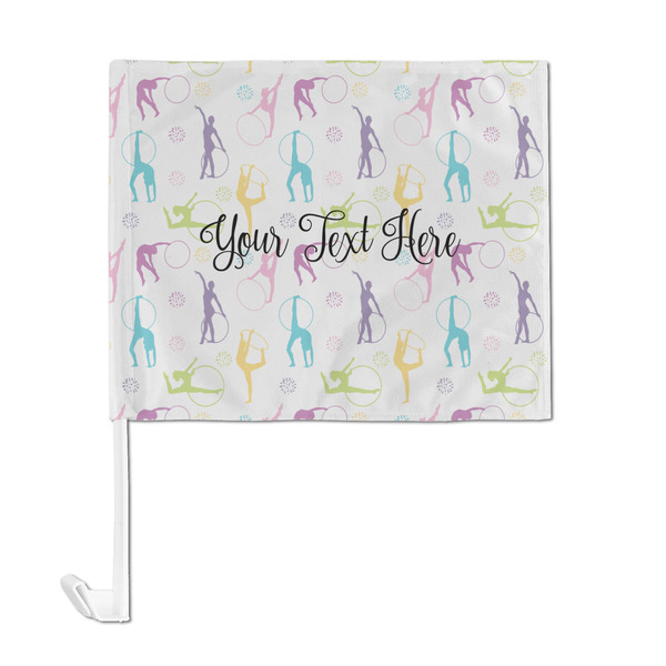 Gymnastics with Name/Text Car Flag - Large - FRONT