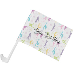 Gymnastics with Name/Text Car Flag - Small