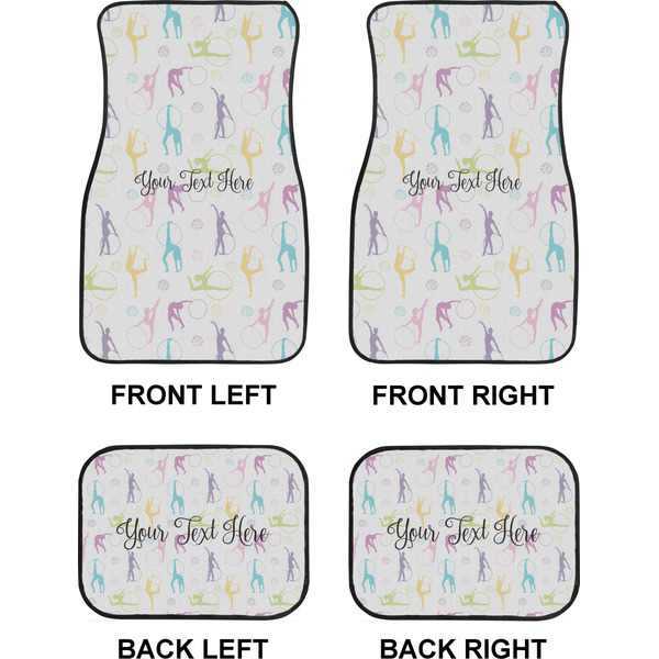 Gymnastics with Name/Text Car Floor Mats Set (2F + 2B)