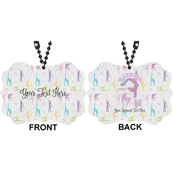Gymnastics with Name/Text Car Ornament (Approval)