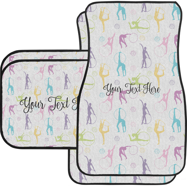 Custom Gymnastics with Name/Text Car Floor Mats Set - 2 Front & 2 Back (Personalized)