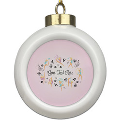 Gymnastics with Name/Text Ceramic Ball Ornament